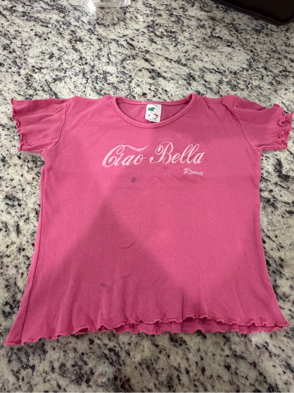 Ciao Bella Girls' Pink Ruffle Sleeve Tee